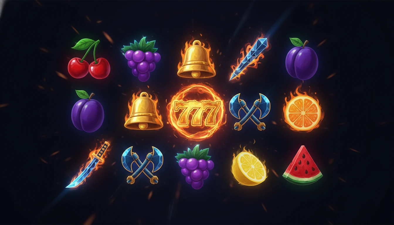 Pantalla de Hot Slice con símbolos cortables y un símbolo dorado durante la práctica